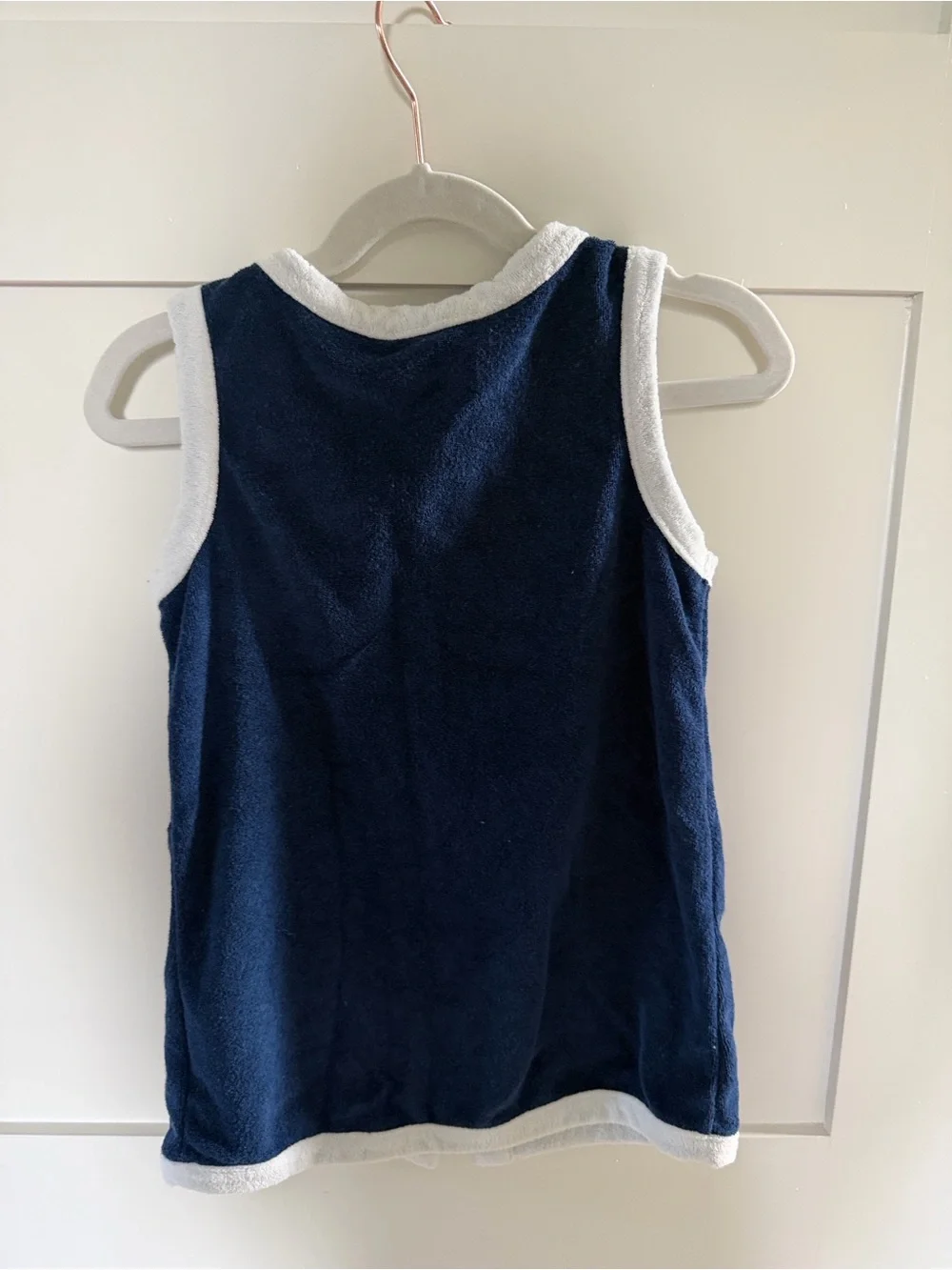 Toddler Navy Terry Button Coverup with White Trim - Size 3/4T